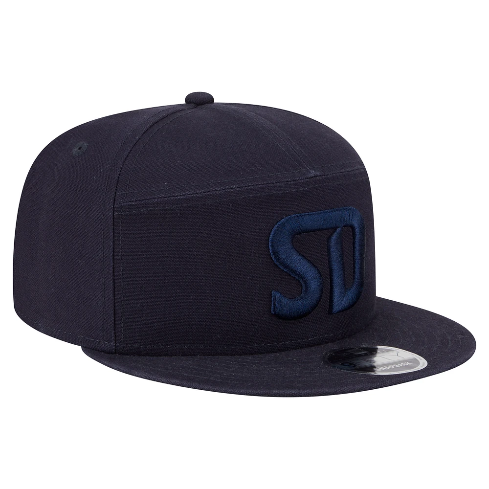 Men's New Era  Black San Diego FC Canvas 9FIFTY Snapback Hat