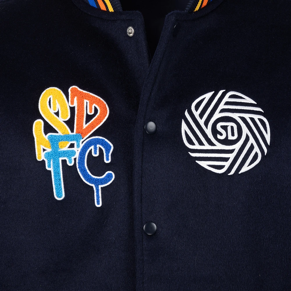 Veste universitaire en laine à boutons-pression San Diego FC Free Kick pour homme de Sport Design Sweden Navy