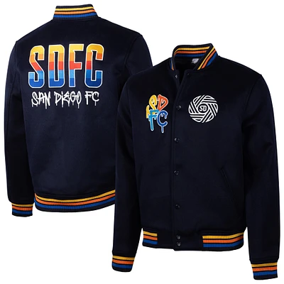 Veste universitaire en laine à boutons-pression San Diego FC Free Kick pour homme de Sport Design Sweden Navy