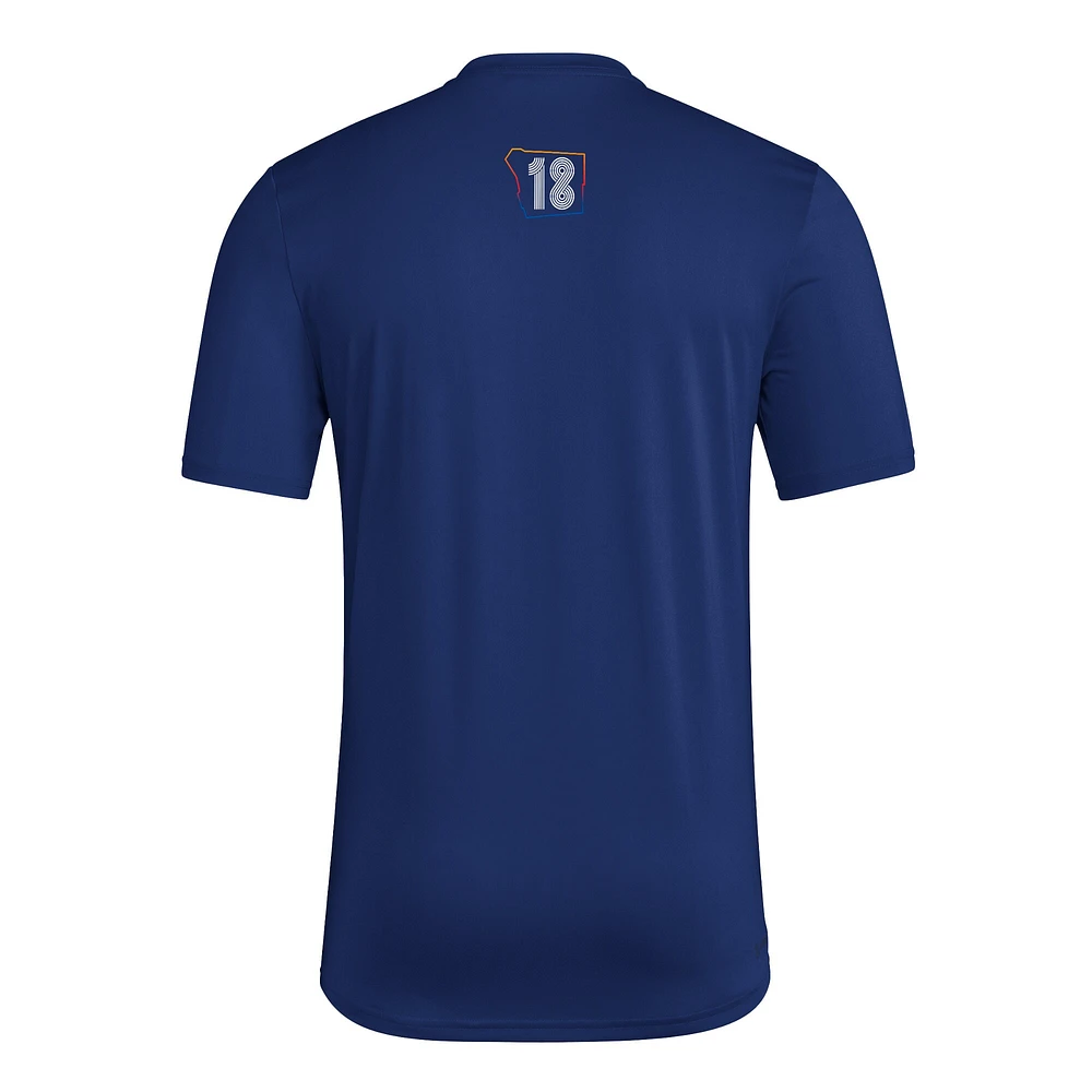 T-shirt adidas bleu marine San Diego FC 2025 Jersey Hook AEROREADY pour homme