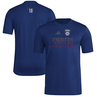 T-shirt adidas bleu marine San Diego FC 2025 Jersey Hook AEROREADY pour homme