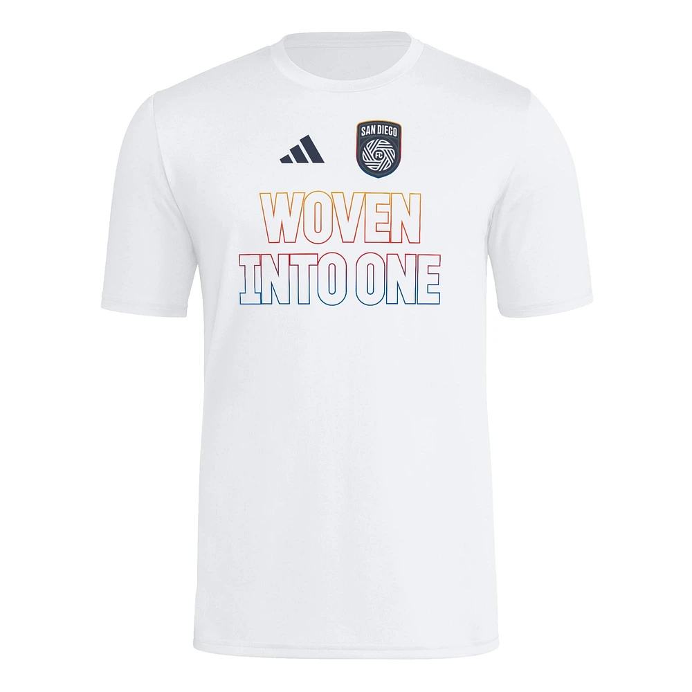 Men's adidas  White San Diego FC 2025 Jersey Hook AEROREADY T-Shirt