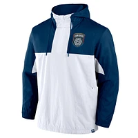 Men's Fanatics Navy San Diego FC Free Kick Woven Quarter-Zip Hoodie Jacket
