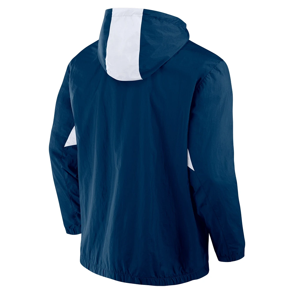 Men's Fanatics Navy San Diego FC Free Kick Woven Quarter-Zip Hoodie Jacket