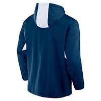 Men's Fanatics Navy San Diego FC Free Kick Woven Quarter-Zip Hoodie Jacket