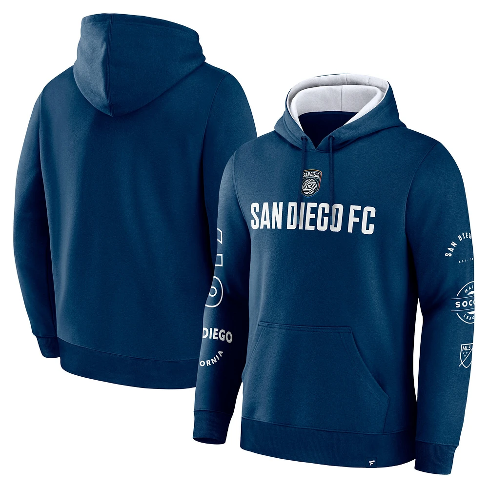 Sweat à capuche bleu marine San Diego FC Penalty Kick Legacy pour homme Fanatics