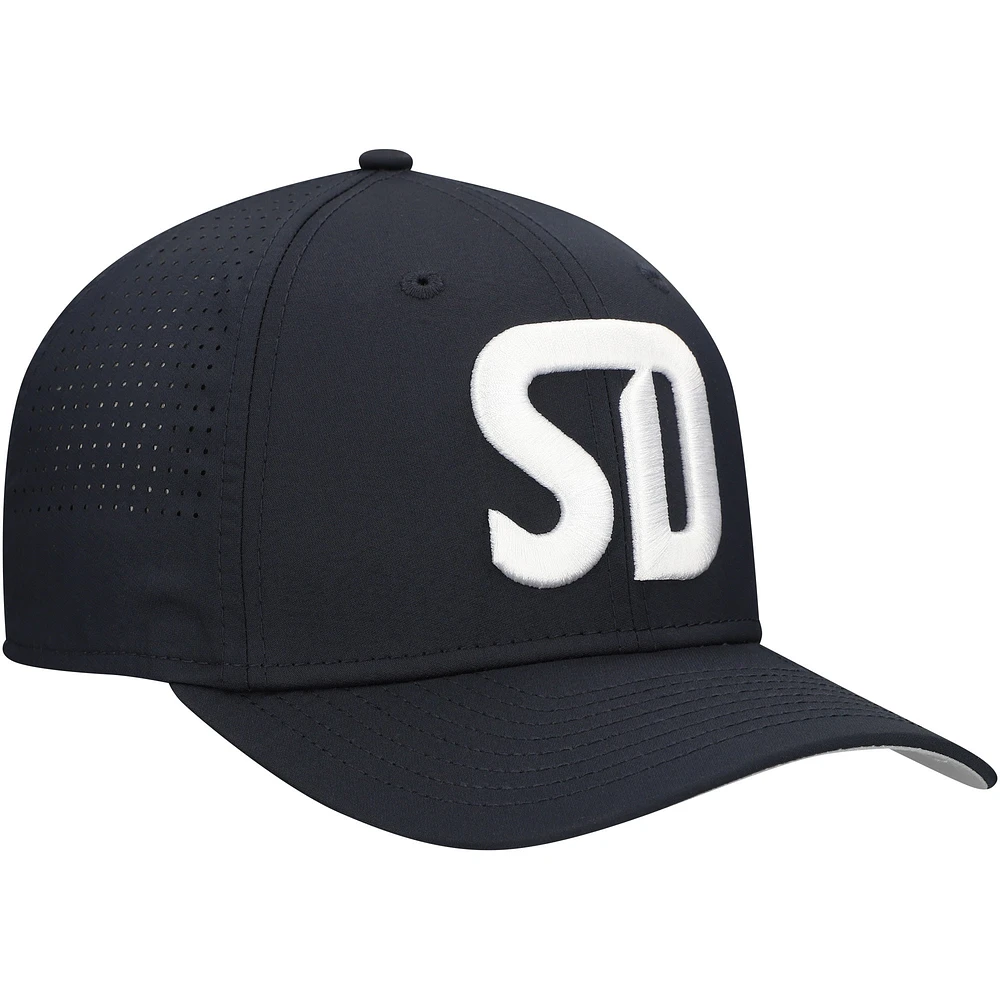 Men's New Era Black San Diego FC 9SEVENTY COOLERA Stretch-Snap Adjustable Hat