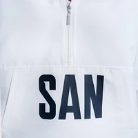 Women's Lusso  White San Diego FC Paige Half-Zip Hooded Jacket