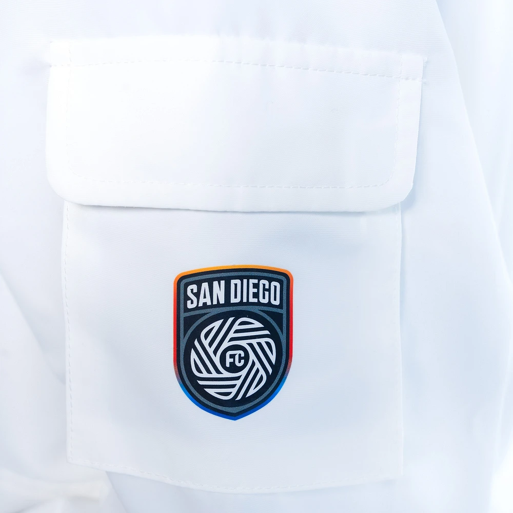 Women's Lusso  White San Diego FC Paige Half-Zip Hooded Jacket