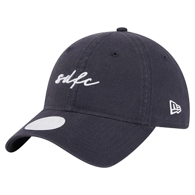 Women's New Era  Navy San Diego FC Script 9TWENTY Adjustable Hat