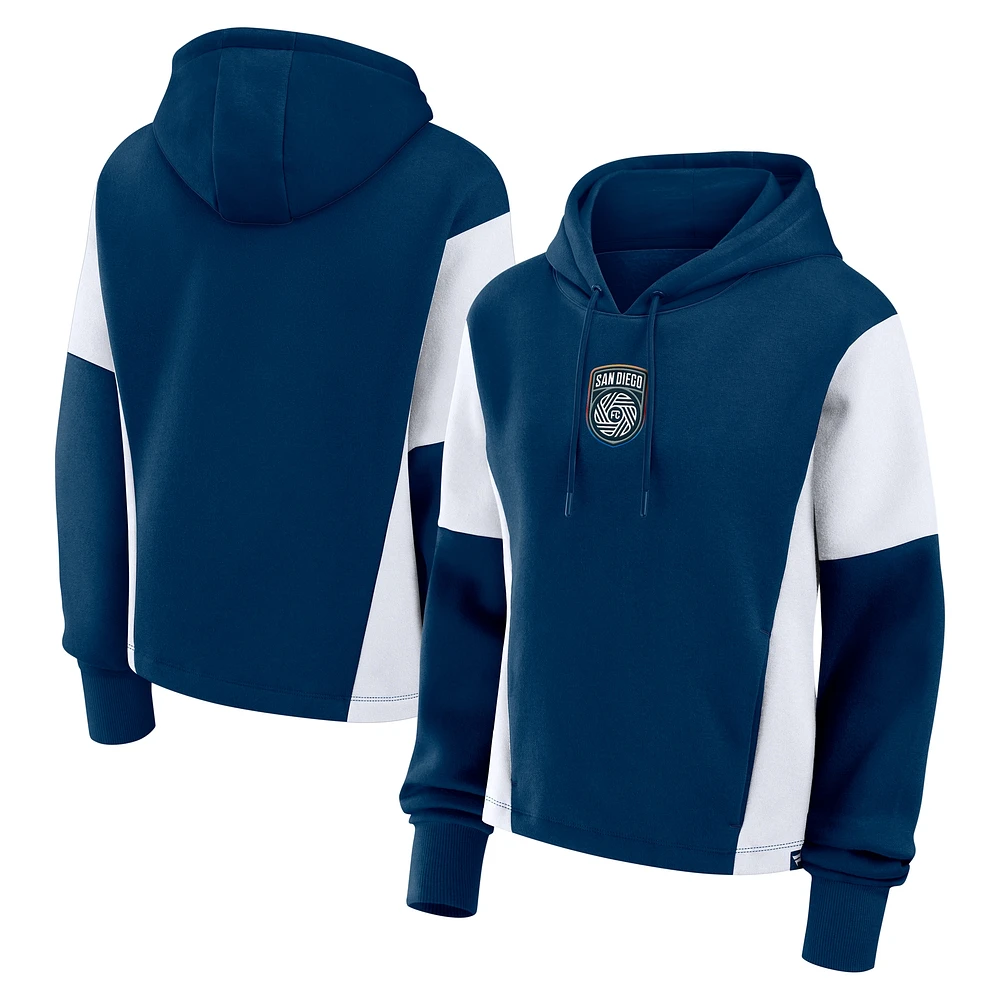 Women's Fanatics Navy San Diego FC Oversized Legacy Goalkeeper Pullover Hoodie