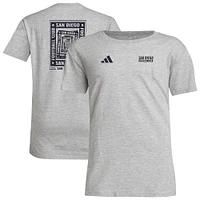 T-shirt cache-cœur local adidas gris San Diego FC pour jeunes