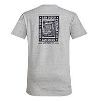 T-shirt cache-cœur local adidas gris San Diego FC pour jeunes