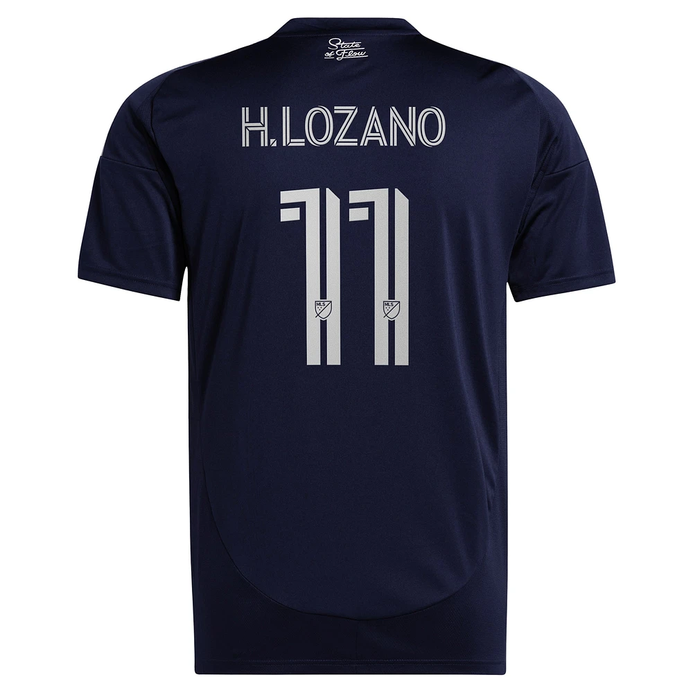 Maillot de joueur réplique adidas Hirving Lozano bleu marine San Diego FC 2025 State of Flow pour jeunes