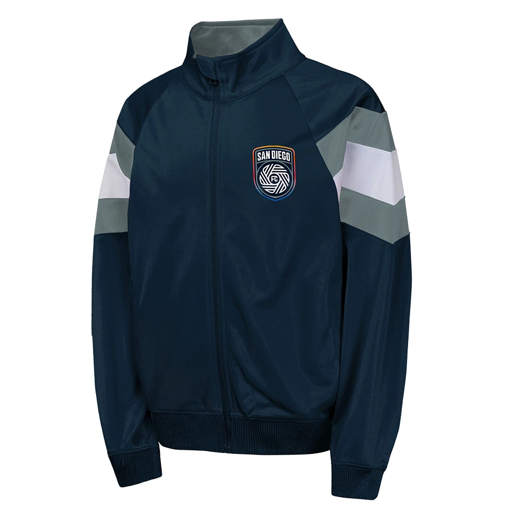 Youth  Navy San Diego FC Field General Track Full-Zip Jacket