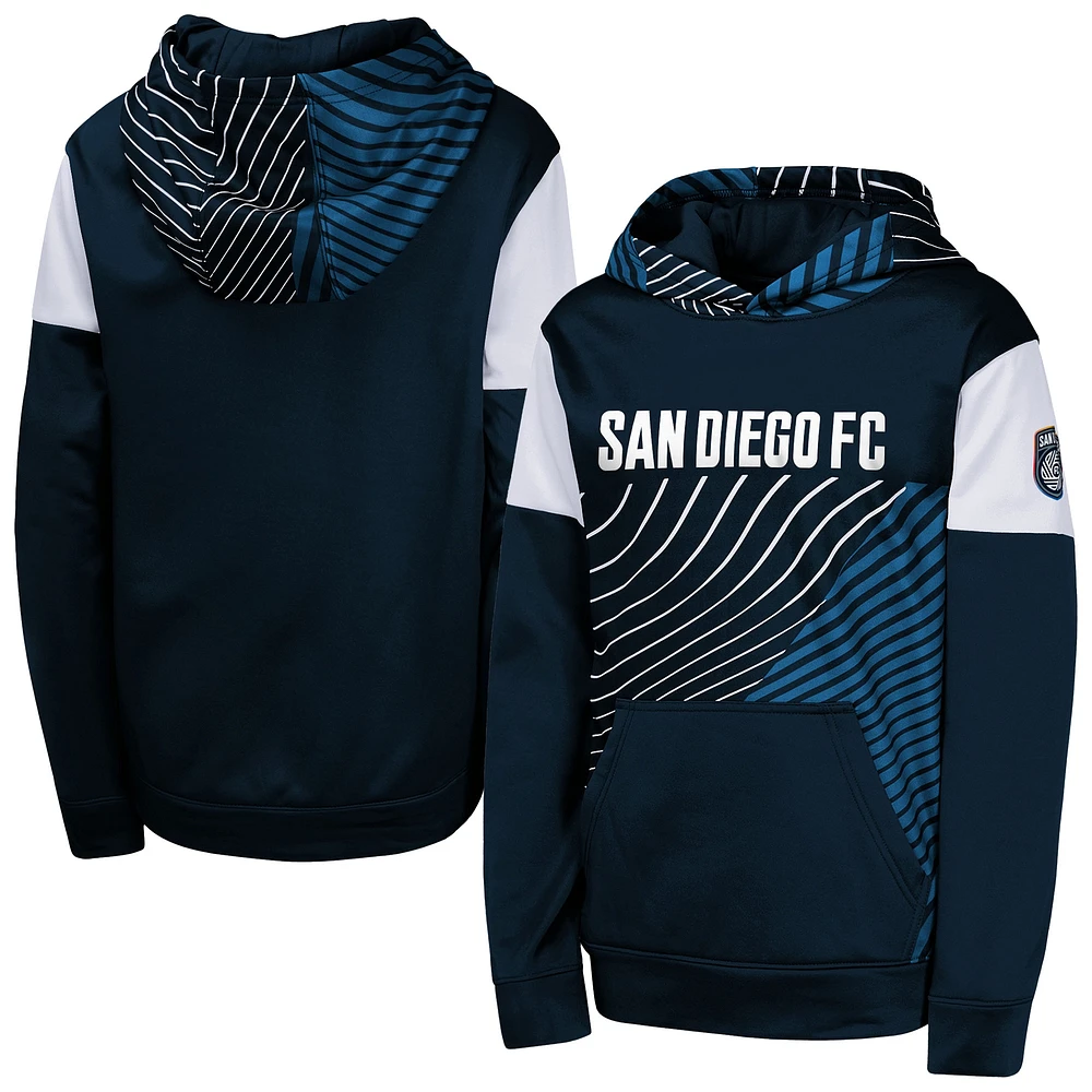 Youth Navy San Diego FC Unbeatable Pullover Hoodie