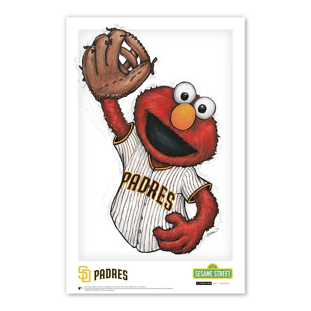 Elmo San Diego Padres 11"x 17" Impression d'affiche de rue Sésame