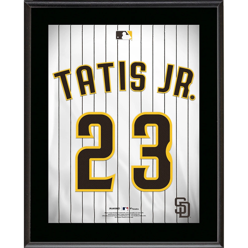 Fernando Tatis Jr. San Diego Padres 10,5" x 13" Plaque de joueur sublimée avec numéro de maillot