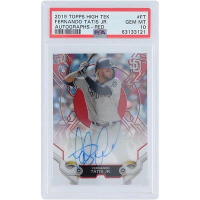 Fernando Tatis Jr. San Diego Padres Autographed 2019 Topps High Tek Red #HTA-FT #9/10 PSA Authenticated 10 Rookie Card