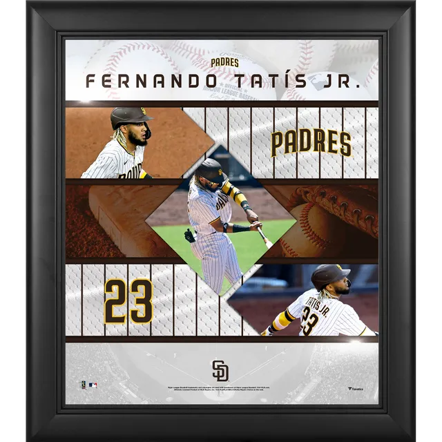Fernando Tatis Jr. Jake Cronenworth & Manny Machado San Diego Padres Framed 15 x 17 Franchise Foundations Collage with A Piece of Game-Used