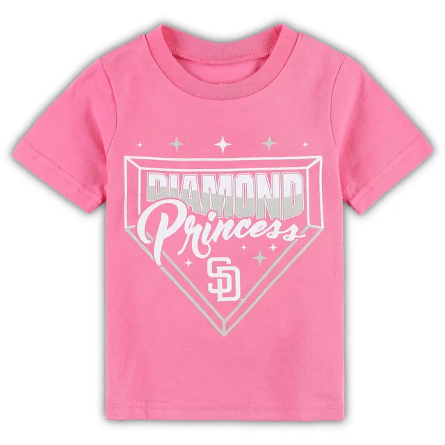 Lids San Diego Padres Girls Youth Ball Striped T-Shirt - White