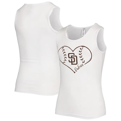 San Diego Padres Soft as a Grape Girls Youth Team Tank Top - White