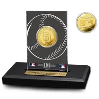 Highland Mint San Diego Padres Pièce d'or en acrylique de 3 po x 5 po - Présentoir de bureau