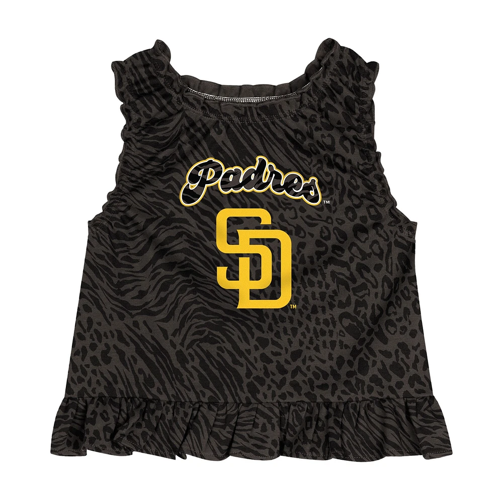 Ensemble robe et bloomer de jeu pour bébé noir des Padres San Diego