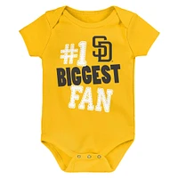 Infant Fanatics San Diego Padres Fan Pennant 3-Pack Bodysuit Set