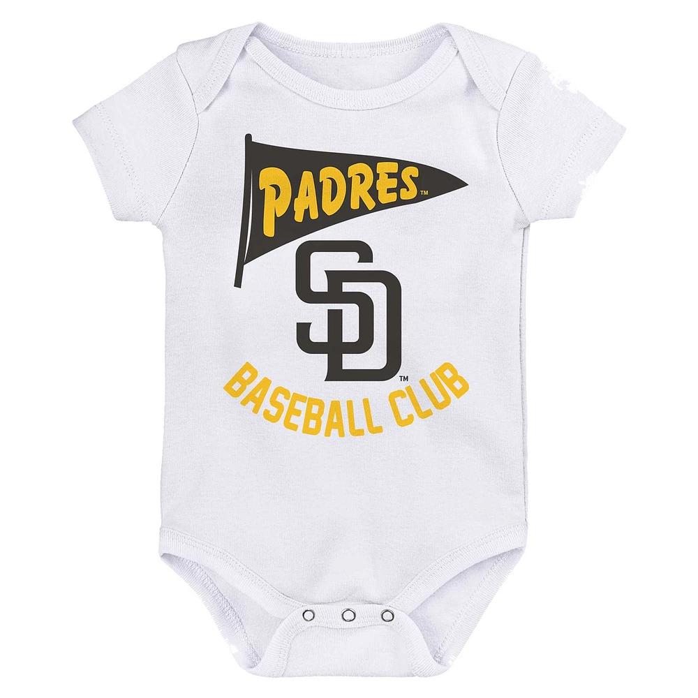 Infant Fanatics San Diego Padres Fan Pennant 3-Pack Bodysuit Set