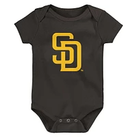 Infant Fanatics San Diego Padres Fan Pennant 3-Pack Bodysuit Set