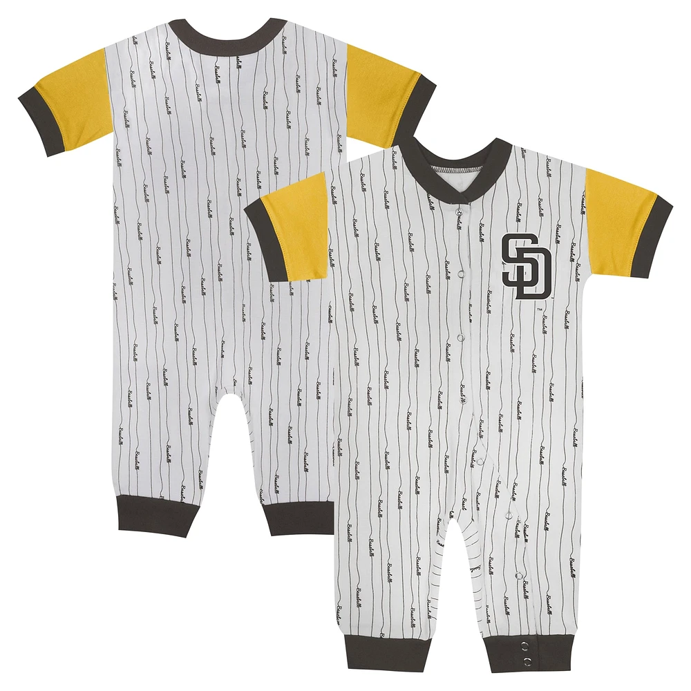 Infant Fanatics White San Diego Padres Logo Best Series Full-Snap Jumper