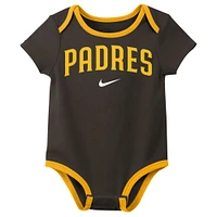 Infant Nike San Diego Padres Authentic Collection Three-Pack Bodysuit Set