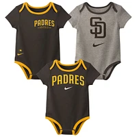 Infant Nike San Diego Padres Authentic Collection Three-Pack Bodysuit Set