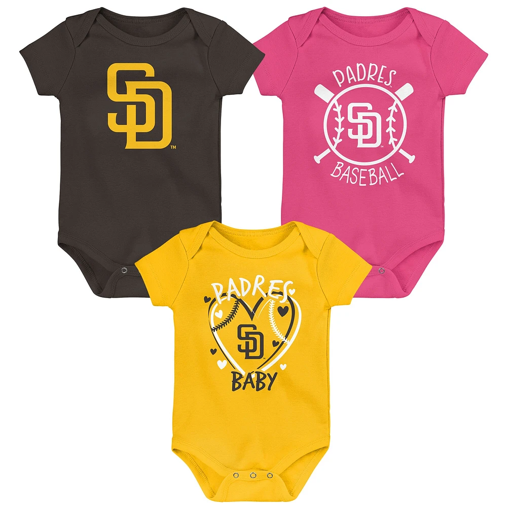 Ensemble de trois bodies pour bébé San Diego Padres Slide Home