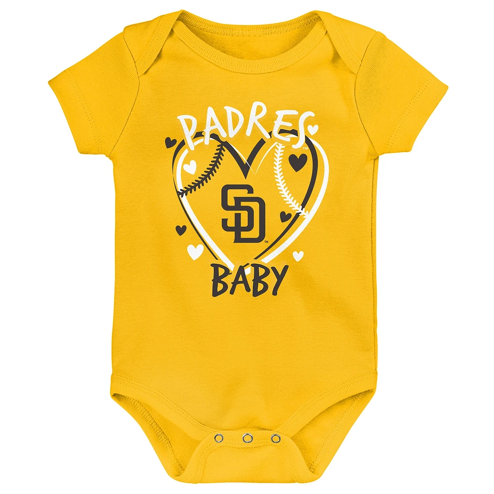 Ensemble de trois bodies pour bébé San Diego Padres Slide Home