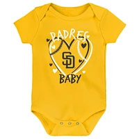 Ensemble de trois bodies pour bébé San Diego Padres Slide Home