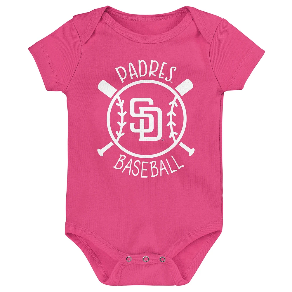 Ensemble de trois bodies pour bébé San Diego Padres Slide Home