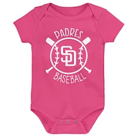 Ensemble de trois bodies pour bébé San Diego Padres Slide Home