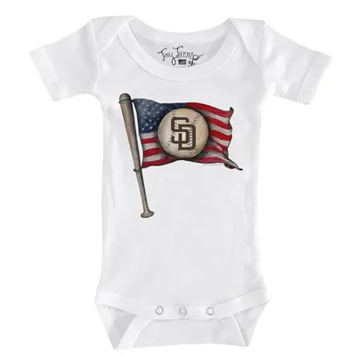 San Diego Padres Tiny Turnip Infant Baseball Flag Bodysuit - White