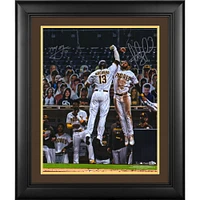 Manny Machado and Fernando Tatis Jr. San Diego Padres Framed Dual Signed 16" x 20" Celebration Photograph