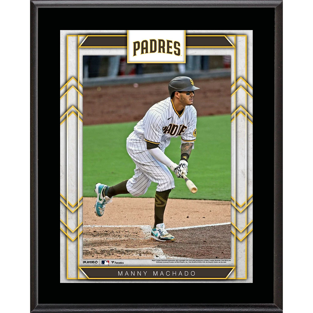 Plaque de nom de joueur sublimée Manny Machado San Diego Padres 10,5'' x 13''