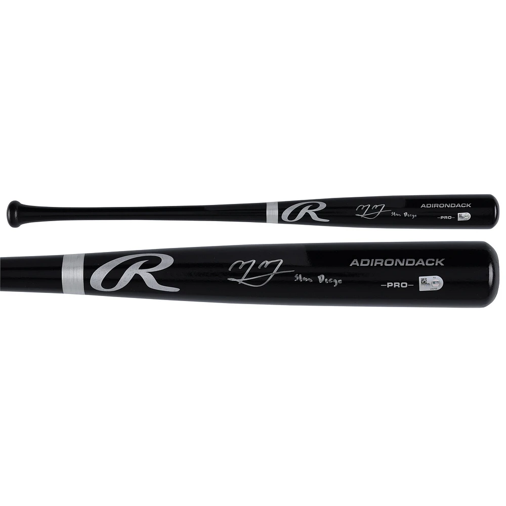 Manny Machado San Diego Padres Autographed Black Rawlings Pro Bat with "Slam Diego" Inscription