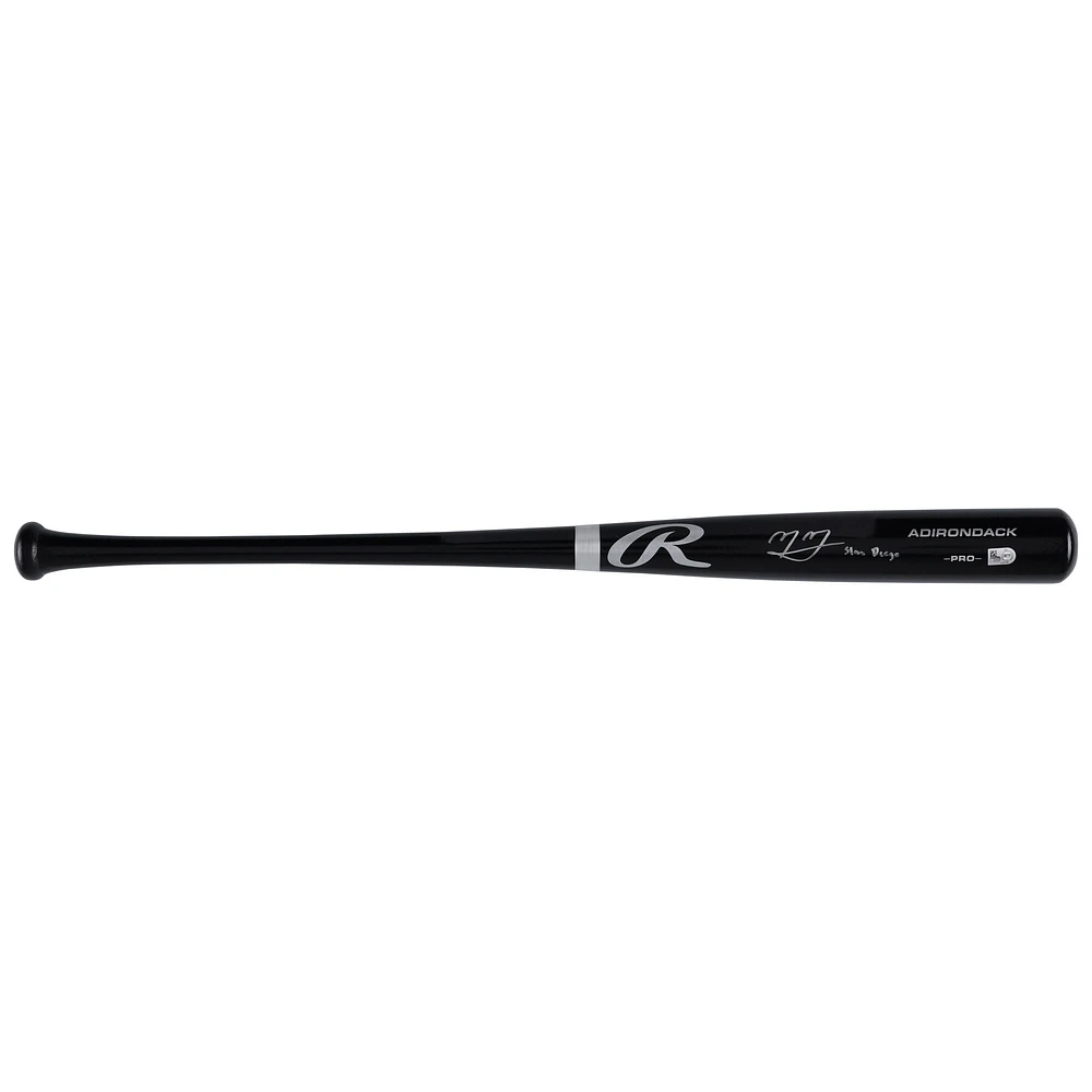 Manny Machado San Diego Padres Autographed Black Rawlings Pro Bat with "Slam Diego" Inscription