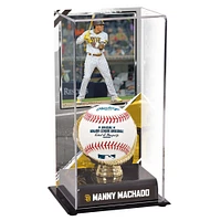 Vitrine de présentation de l'équipe des San Diego Padres avec gants dorés de Manny Machado et image