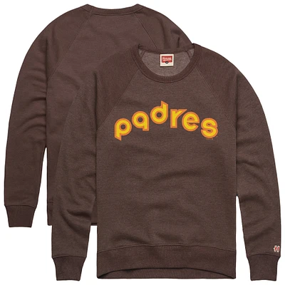 Men's Homage  Brown San Diego Padres Retro Tri-Blend Pullover Sweatshirt