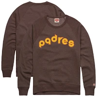 Men's Homage  Brown San Diego Padres Retro Tri-Blend Pullover Sweatshirt