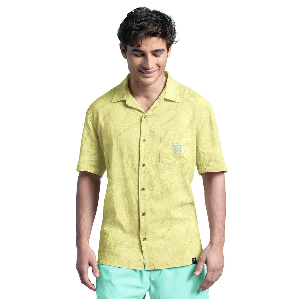 Men's Margaritaville  Yellow San Diego Padres Linen Button-Up Party Shirt