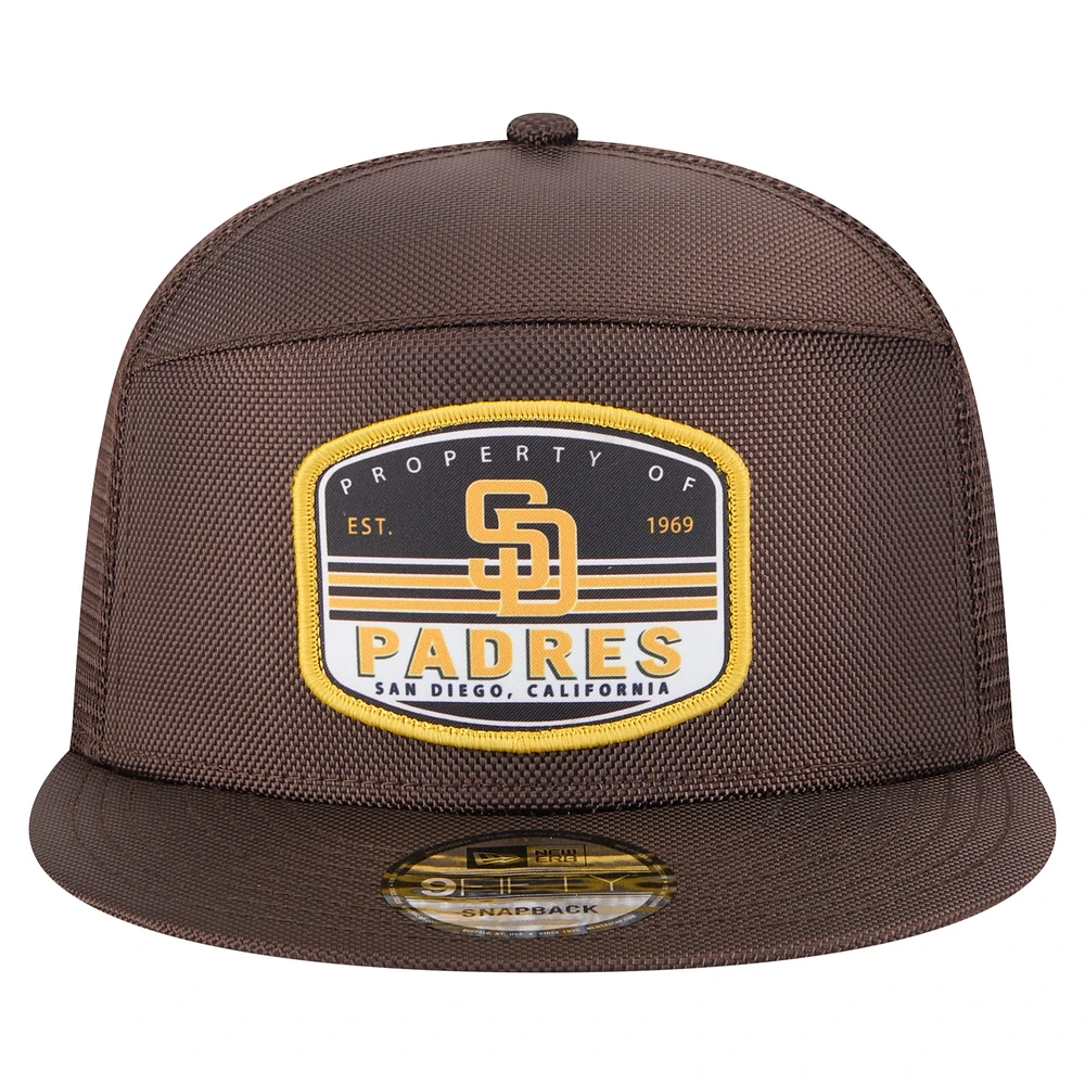 Men's New Era  Brown San Diego Padres Split Panel 9FIFTY Trucker Snapback