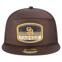 Men's New Era  Brown San Diego Padres Split Panel 9FIFTY Trucker Snapback